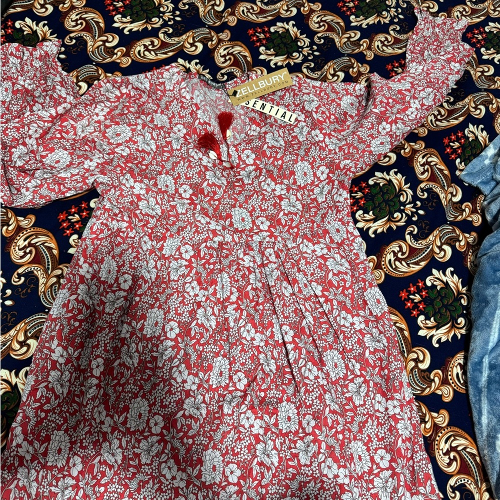 Bellbury Red and White Floral Dress